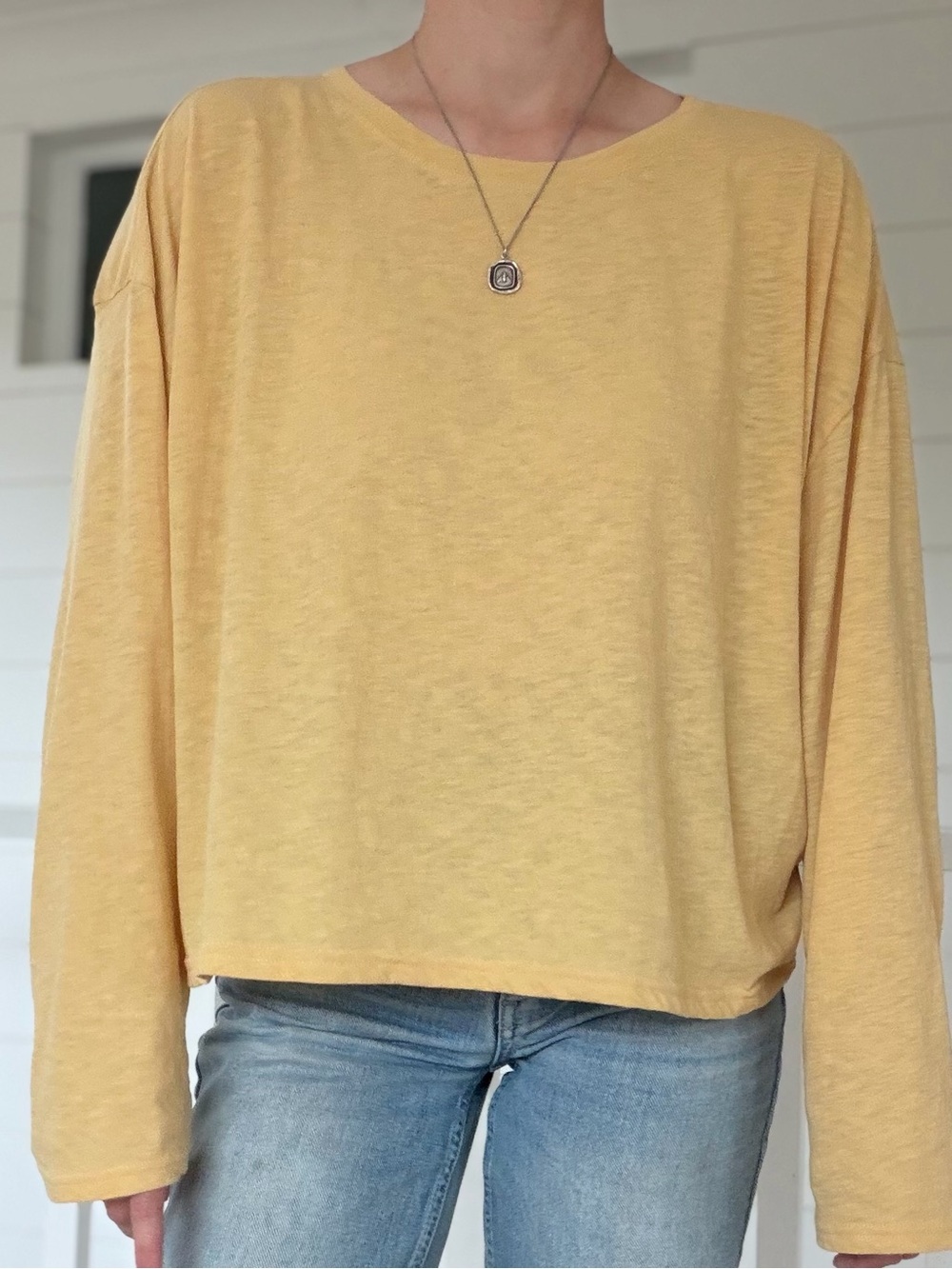 Patagonia ‘Beeswax Tan’ Yellow Heather Mainstay Long Sleeve Top - Size Medium